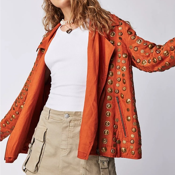 New Free People Coin Chelsea Jacket SZ S $498 msrp